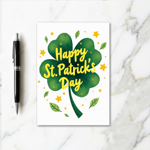 Watercolor Style Patrick Day Card