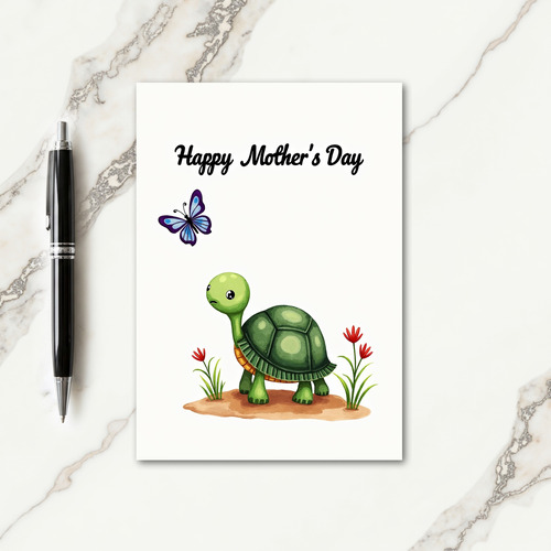 Watercolor Tortoise Mothers Day Card