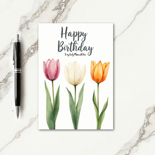 Watercolor Trio Birthday Card