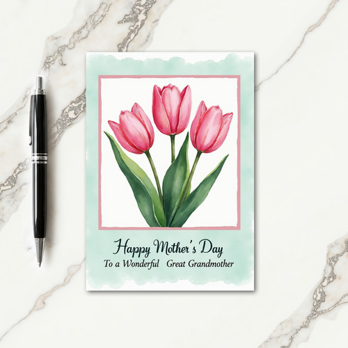 Watercolor Tulip Mothers Day Card