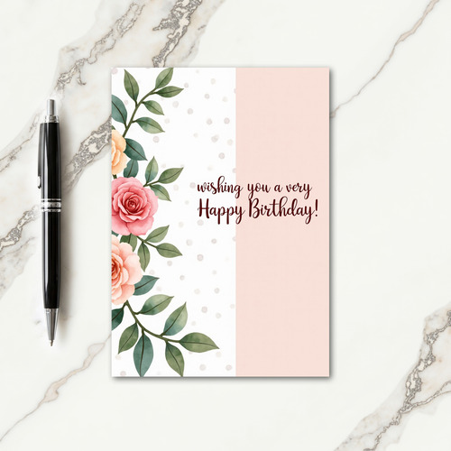 Watercolor Vine Birthday Card