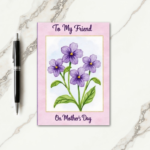 Watercolor Violet Mothers Day Card