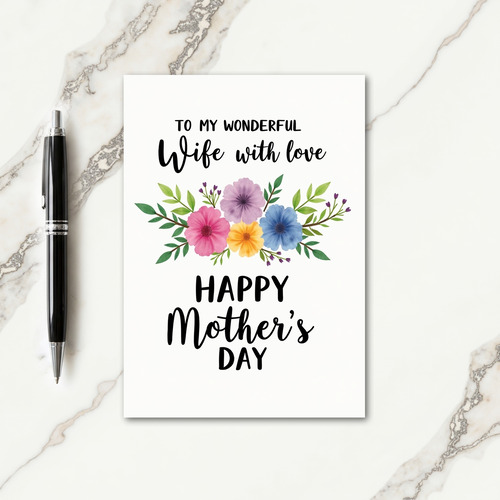 Watercolor Wife Mothers Day Card