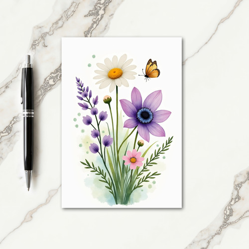 Watercolor Wildflower Birthday Card