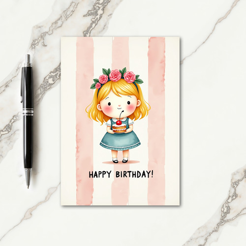 Watercolor Youthful Birthday Card
