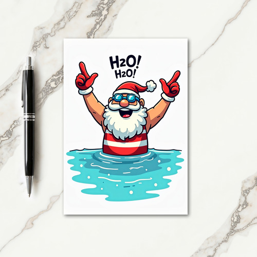 Watery Holiday Fun Card