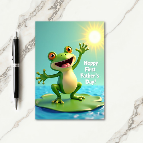 Waving Frog Sweet Fathers Day Card