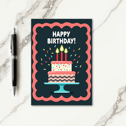 Wavy Cake Celebration Card