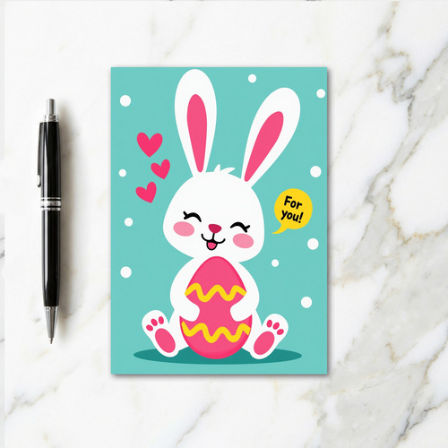 Wavy Egg Bunny For You Card