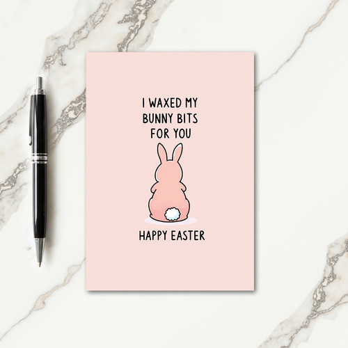 Waxed My Bunny Bits Easter Card