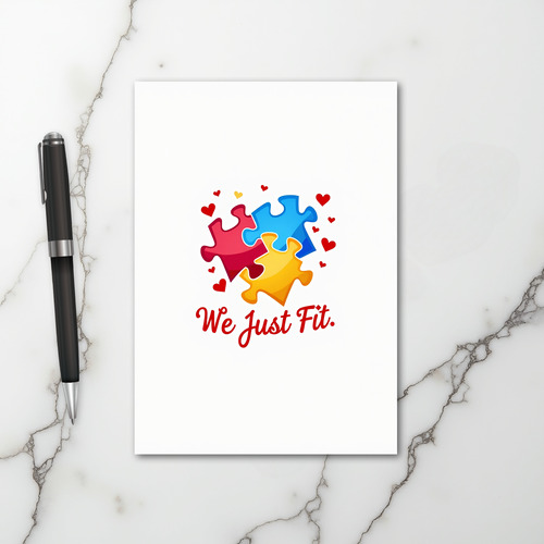 We Just Fit Puzzle Love Card