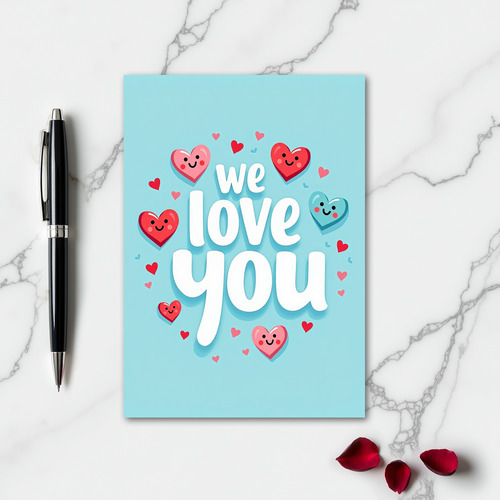 We Love You Hearts Card