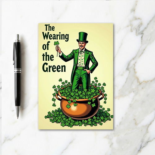 Wearing Green Shamrock Gent Card