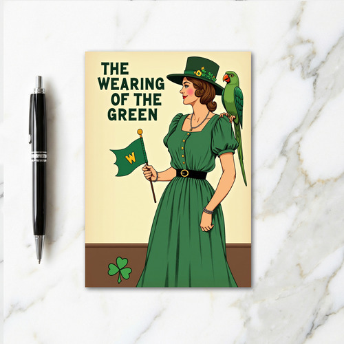 Wearing Green Vintage Comic Card