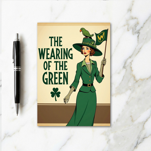 Wearing Green Vintage Style Card