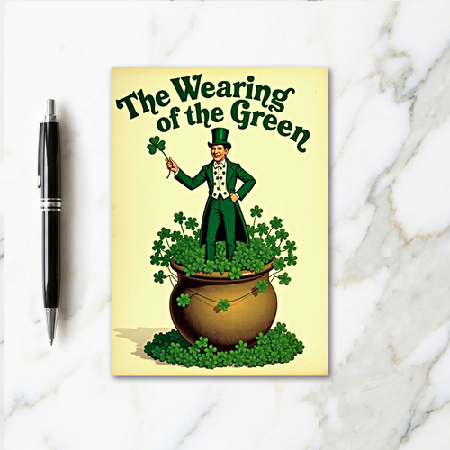 Wearing Of Green Clover Card