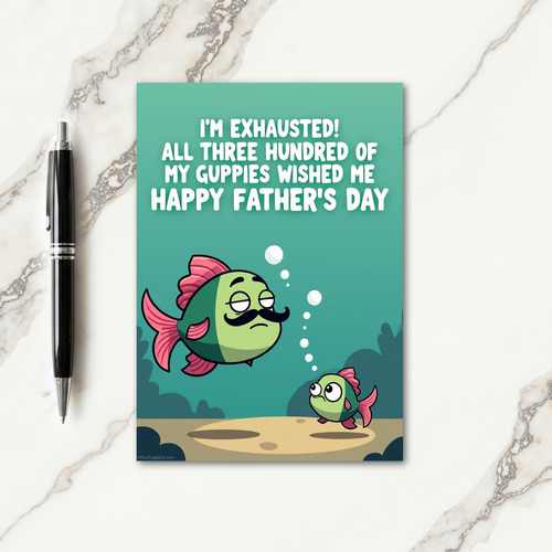 Weary Fathers Day Fish Card
