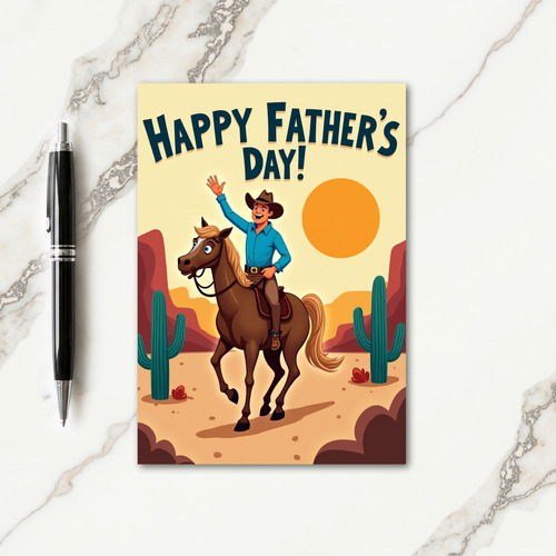 Western Fathers Day Scene Card
