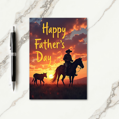Western Silhouette Fathers Day Card