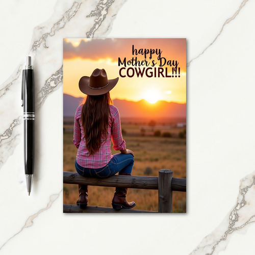 Western Sunset Mothers Day Card