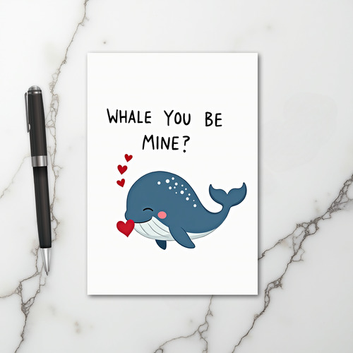 Whale You Be Mine Love Card