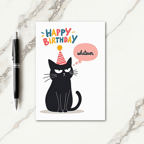 Whatever Feline Birthday Card