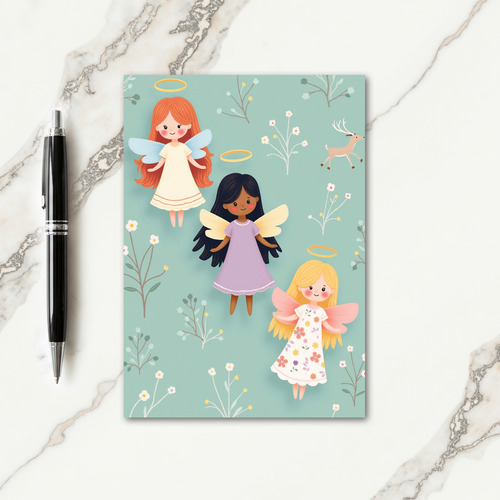 Whimsical Angel Christmas Card