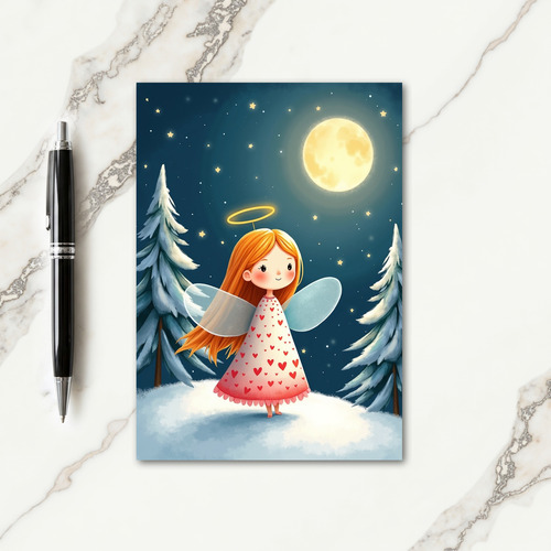 Whimsical Angel Snow Card