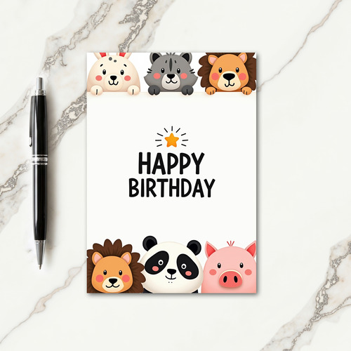 Whimsical Animal Birthday Card