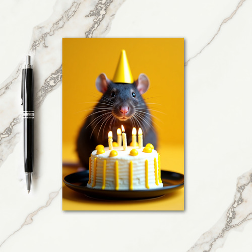 Whimsical Animal Cake Card