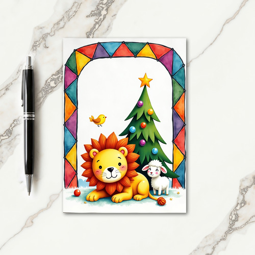 Whimsical Animal Christmas Card thumbnail