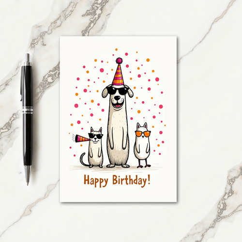 Whimsical Animal Party Card