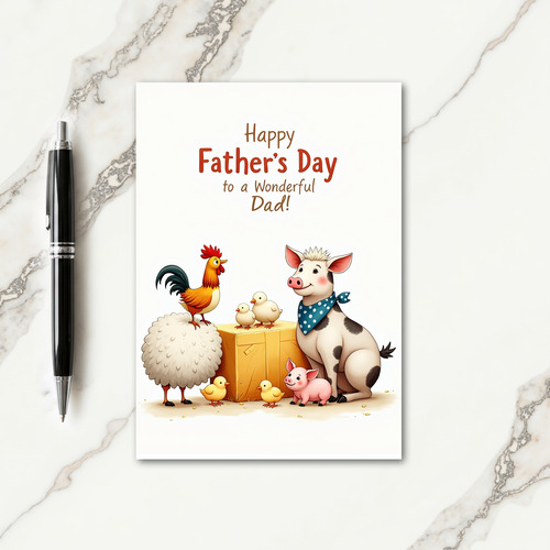 Whimsical Animals Fathers Day Card
