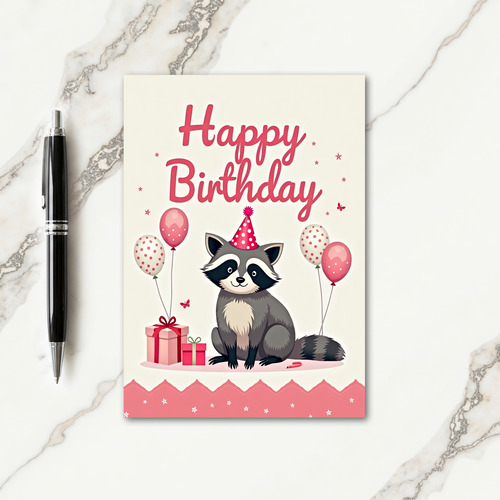 Whimsical Animals Hat Birthday Card