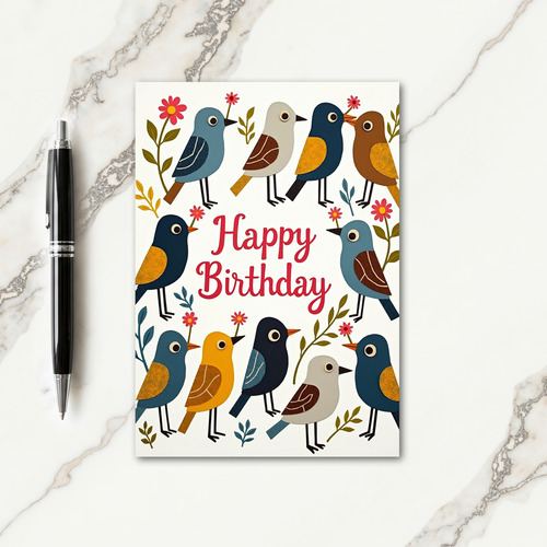 Whimsical Avian Greeting Card