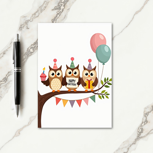 Whimsical Avian Party Card