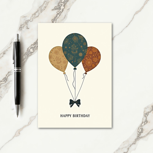 Whimsical Balloon Pattern Card
