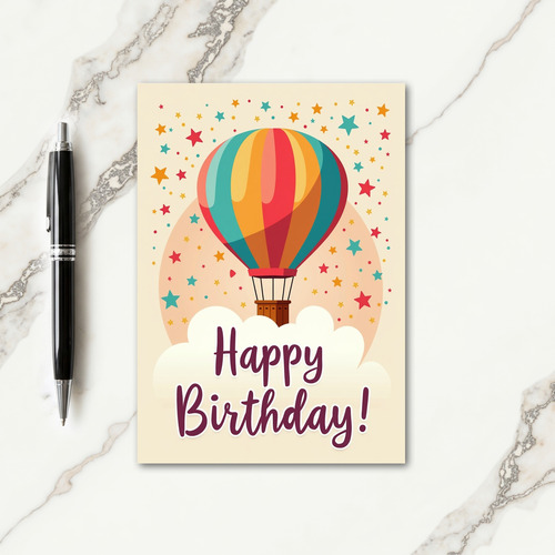 Whimsical Balloon Star Card