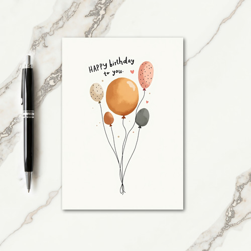 Whimsical Balloons Birthday Card