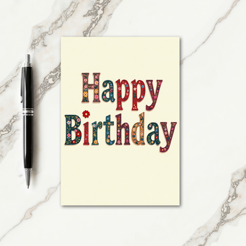 Whimsical Bday Letter Art Card