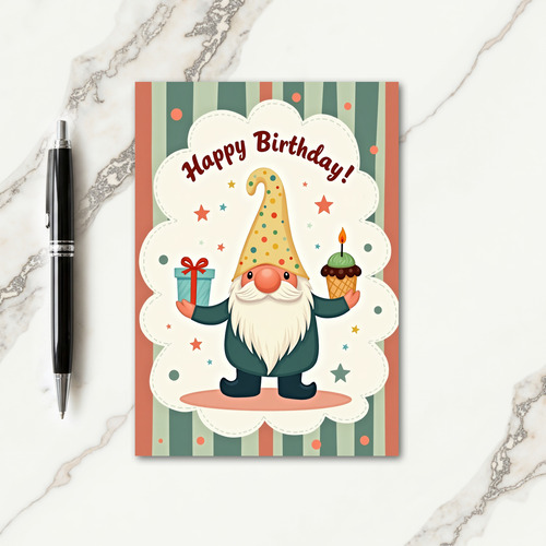Whimsical Bearded Birthday Card