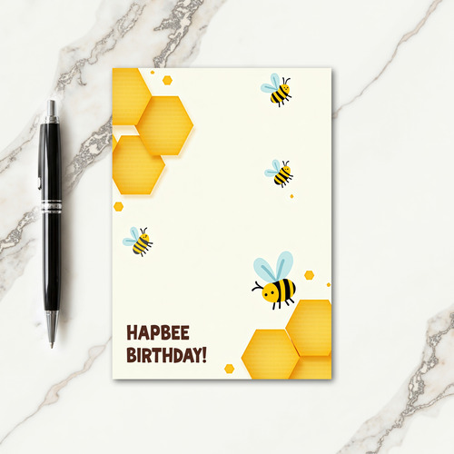 Whimsical Bee Birthday Card