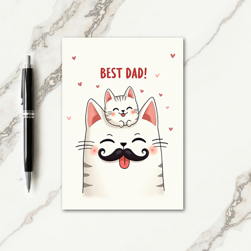 Whimsical Best Dad Illustration Card