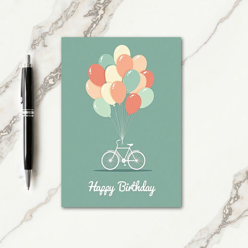 Whimsical Bicycle Birthday Card