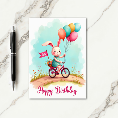 Whimsical Bike Birthday Card