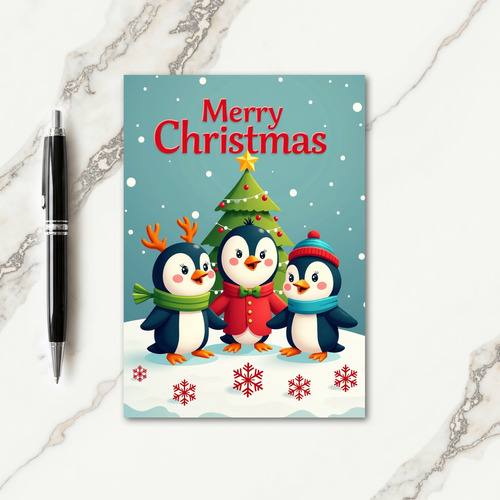 Whimsical Bird Art Christmas Card
