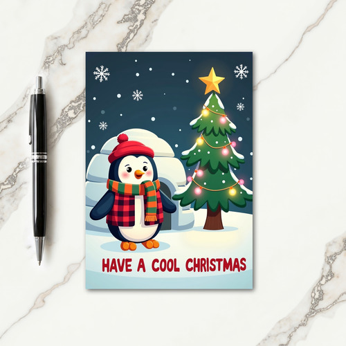 Whimsical Bird Winter Scene Card