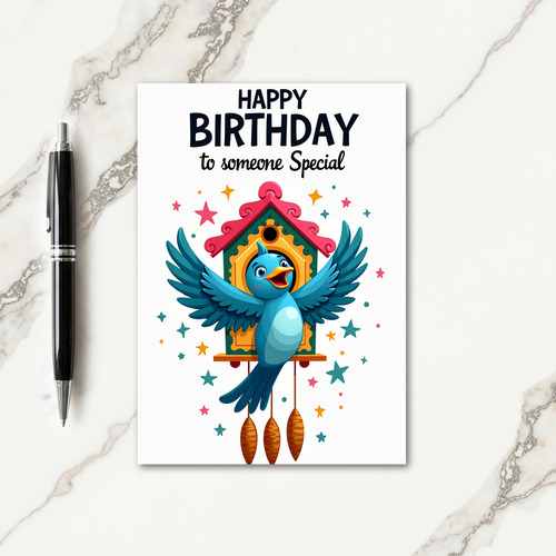 Whimsical Birdhouse Birthday Card