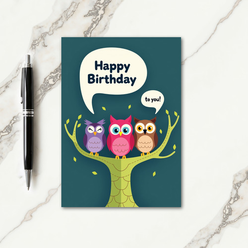Whimsical Birds Sweet Birthday Card