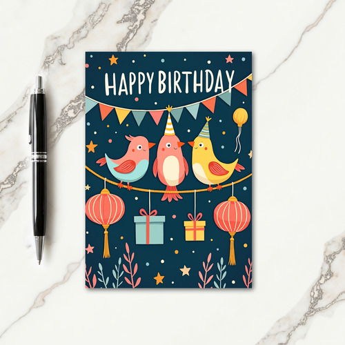 Whimsical Birthday Birds Card